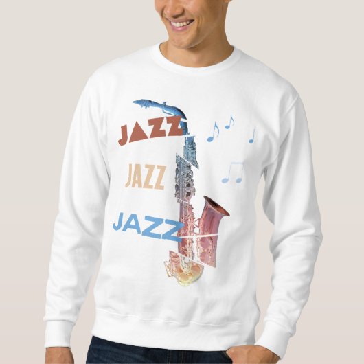 Sweatshirt Jazz Saxophone Art moderne (Devant)