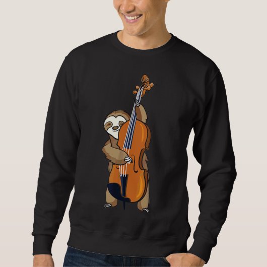 Sweatshirt Jazz Sloth Jouer droit basse Cool musicien 18 (Devant)
