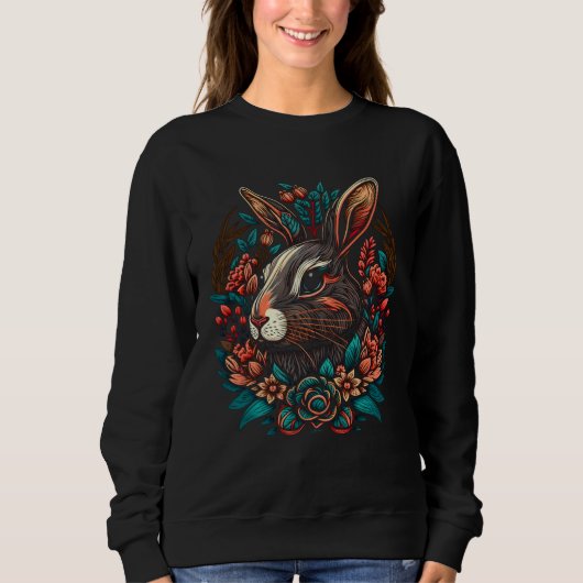 Sweatshirt JCombs Colorful Magical Bunny Rabbit  2 (Devant)