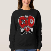 Sweatshirt JD 4 Red Thunder Heart Crying  Red Thunder 4s Matc (Devant)