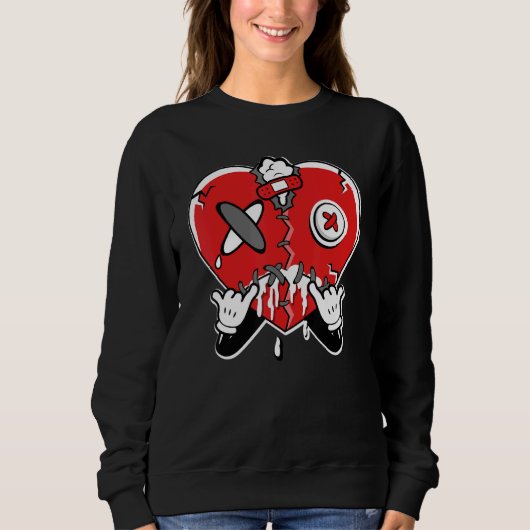 Sweatshirt JD 4 Red Thunder Heart Crying  Red Thunder 4s Matc (Devant)