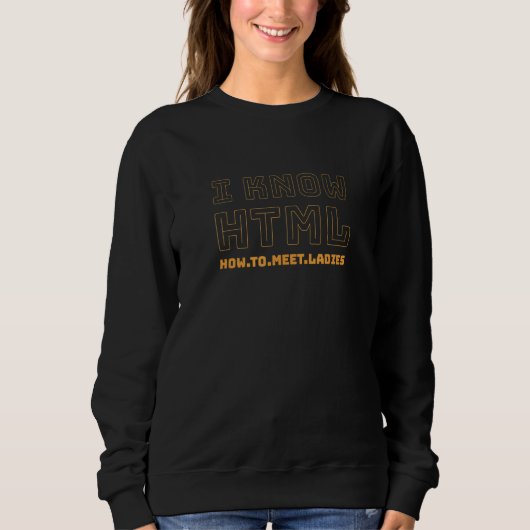 Sweatshirt Je Connais Html Motif Pour Coder Nerds Et Femme He (Devant)