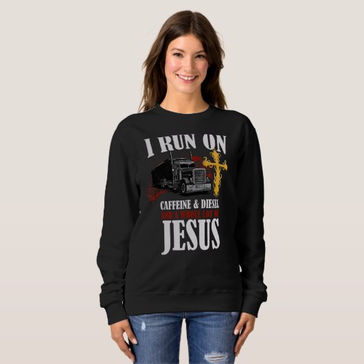 Sweatshirt Je Coure Sur Diesel Caffeine & Jesus Christian Tru (Devant entier)
