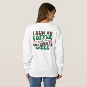 Sweatshirt Je cours sur café et Noël Cheer-Xmas (Dos entier)