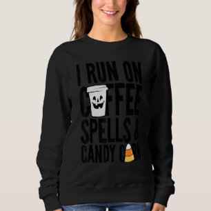 Sweatshirt Je Cours Sur Spells Café Et Candy Corn Garçons Fil