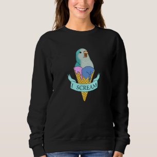Sweatshirt Je crie Quaker Parrot, Funny Glace Blue Monk