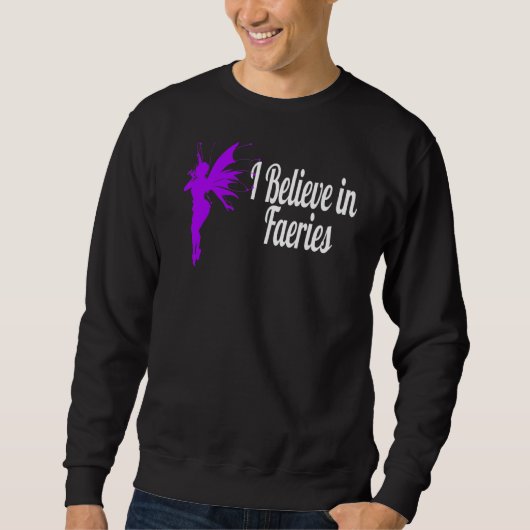Sweatshirt Je Crois En Féeries Jolie Silhouette Rose Fée (Devant)