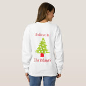 Sweatshirt Je crois en Noël et un arbre (Dos entier)