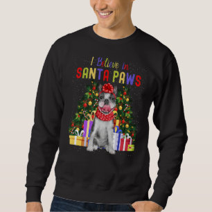 Sweatshirt Je Crois En Père Noël Paws Mignon Chien De Fer Fra