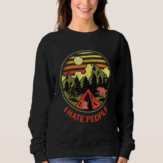 Sweatshirt Je Déteste Les Gens Rv Van Camping Dire Heureux Ca (Devant)