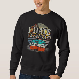 Sweatshirt Je Déteste Sortir Camping Retro Vintage Sunset