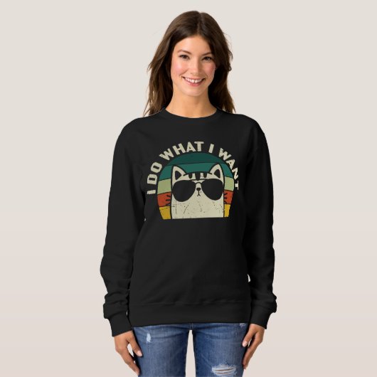Sweatshirt Je Fais Ce Que Je Veux Amoureux des chats (Devant entier)