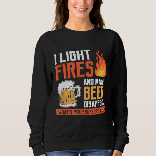 Sweatshirt Je Feux Léger Et Faire Bière Disparaître Camping D