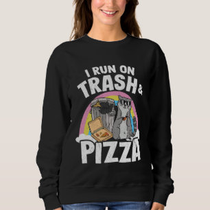 Sweatshirt Je fonctionne à la poubelle et au pizza arc-en-cie
