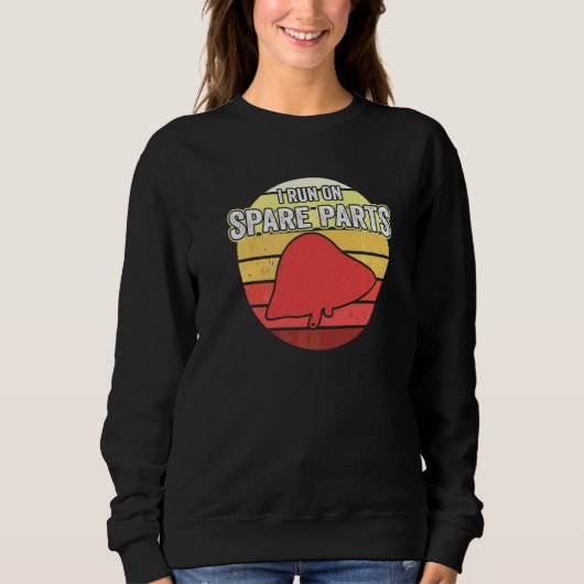 Sweatshirt Je fonctionne avec des pièces de rechange Transpla (Devant)