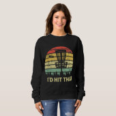 Sweatshirt Je frapperais ce disque Golf Retro Frisbee Drôle D (Devant entier)