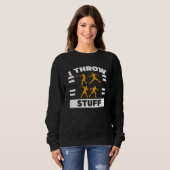 Sweatshirt Je Lance des Choses Lancer du Poids Disque Athléti (Devant entier)