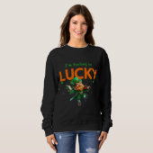 Sweatshirt Je me sens tellement chanceux, leprechaun dansant  (Devant entier)