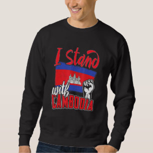 Sweatshirt Je me tiens avec l'idée du drapeau du Cambodge