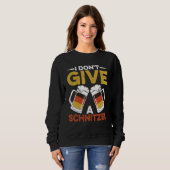 Sweatshirt Je m'en fiche de SchnitzelWurst Schnitzel Bière Ge (Devant entier)