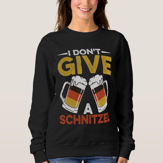 Sweatshirt Je m'en fiche de SchnitzelWurst Schnitzel Bière Ge (Devant)