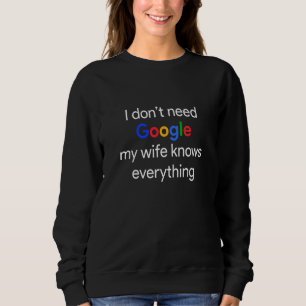 Sweatshirt Je N'Ai Pas Besoin De Google Ma Femme Sait Tout Ce