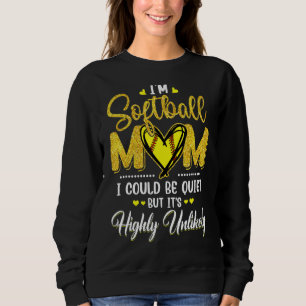 Sweatshirt Je ne hurle pas C'est ma maman de softball Voice S