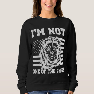 Sweatshirt Je ne suis pas l'un des Sheep American Flag Patrio