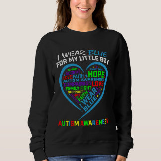 Sweatshirt Je Porte Bleu Pour Mon Petit Garçon Fils Sensibili