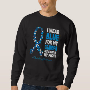 Sweatshirt Je Porte Du Bleu Pour Grand-Mère Son Combat Est Mo