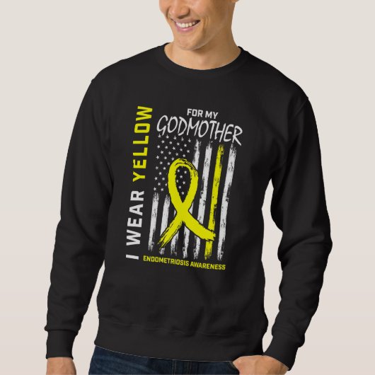 Sweatshirt Je Porte Du Jaune Pour Ma Godmère Endometriose Awa (Devant)