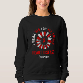 Sweatshirt Je Porte Du Rouge Pour Mon Ami Sensibilisation à l
