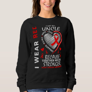 Sweatshirt Je Porte Du Rouge Pour Mon Oncle Maladie Cardiaque