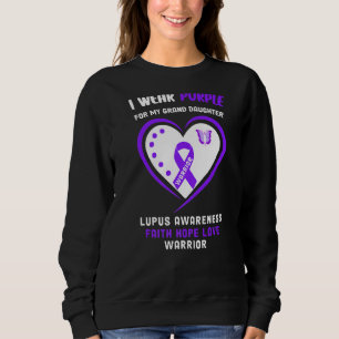 Sweatshirt Je Porte Du Violet Pour Ma Grande Fille Lupus