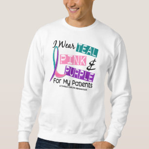 Sweatshirt Je porte le ruban de cancer de la thyroïde pour