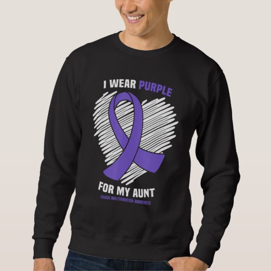 Sweatshirt Je Porte Le Violet Pour Ma Tante Chiari Malformati (Devant)
