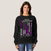Sweatshirt Je Porte Le Violet Pour Mon Grand-Mère Epilepsie S (Devant entier)