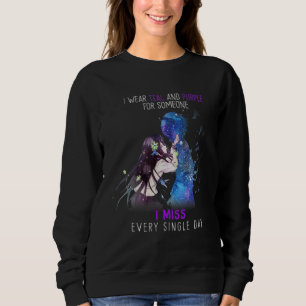 Sweatshirt Je Porte Turquoise Et Violet Pour Quelqu'Un Que Je
