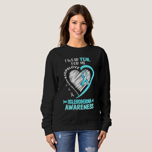 Sweatshirt Je Porte Turquoise Pour Moi Scleroderma Sensibilis (Devant entier)