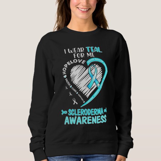 Sweatshirt Je Porte Turquoise Pour Moi Scleroderma Sensibilis (Devant)