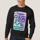 Sweatshirt Je Porte Turquoise & Violet Pour Mon Fils Préventi (Devant)