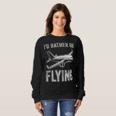 Sweatshirt Je préfère piloter un avion (Devant entier)