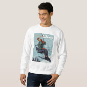 Sweatshirt Je préfère skier Imprimer (Devant entier)