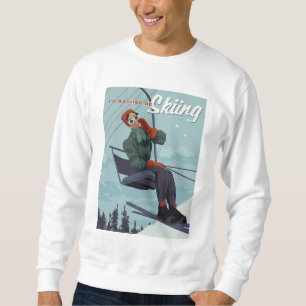 Sweatshirt Je préfère skier Imprimer