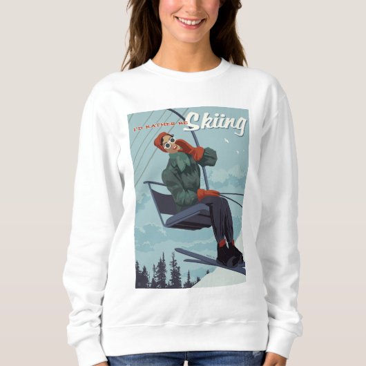 Sweatshirt Je préfère skier Imprimer (Devant)