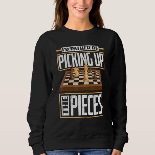 Sweatshirt Je Préférerais Reprendre Les Pièces Chess Checkmat (Devant)