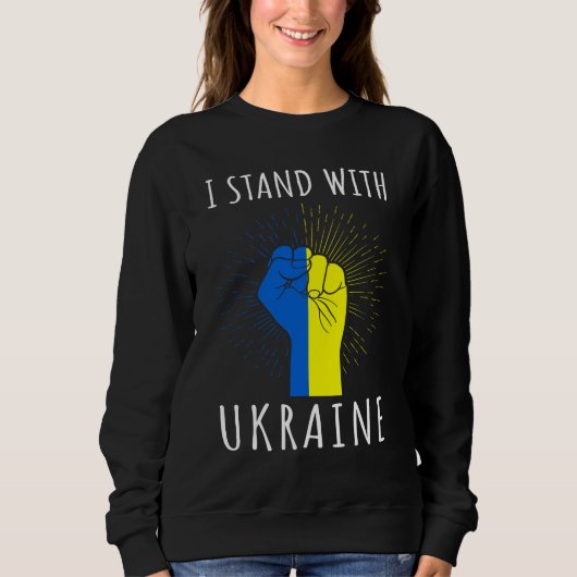 Sweatshirt Je prends la parole avec l'Ukraine Soutenez l'Ukra (Devant)