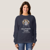 Sweatshirt Je reste pécheresse et frais drôle Beagle chien (Devant entier)