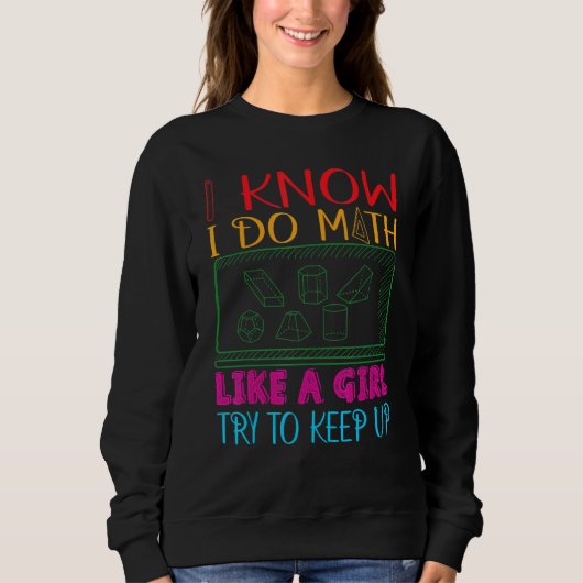 Sweatshirt Je Sais Que Je Fais Des Maths Comme Une Fille Essa (Devant)