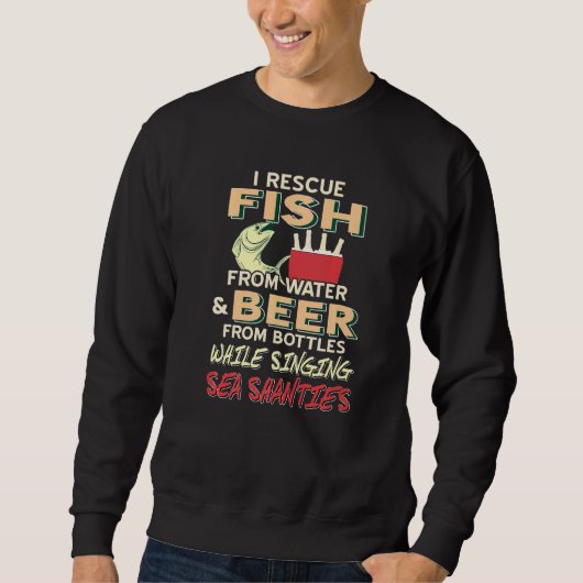 Sweatshirt Je Secourt Du Poisson À Partir De L'Eau Et De La B (Devant)